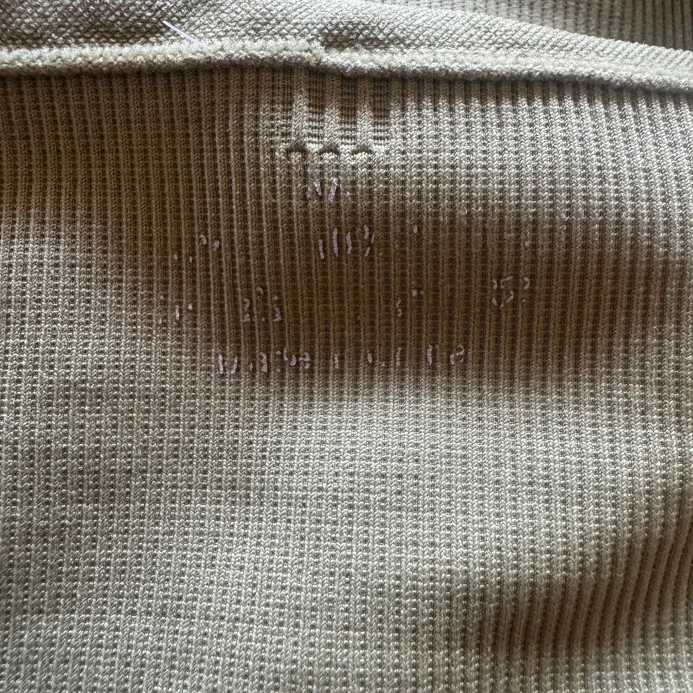 Free People Movement Happiness Runs Crop Tank Top Olive Green Ribbed M/L